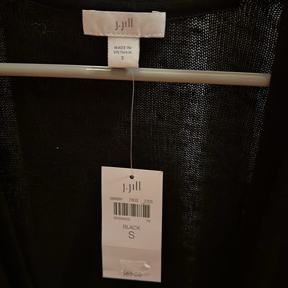 J Jill NWT black short sleeve Shrug - very light weight small - Picture 3 of 6